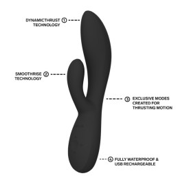 Lelo - Ina Thrust Rabbit Vibrator Black - Vibrators