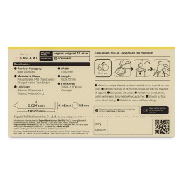 Sagami Original 0.02 XL-Size Lateksivabad Kondoomid 6 tk -
