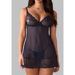 Obsessive - Nightly Chemise Set - Blue XL/2XL - Lingerie