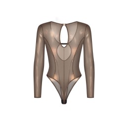 Obsessive - Soranna Long-Sleeved Crotchless Teddy - Brown 2XL/3XL - Lingerie - Pesu