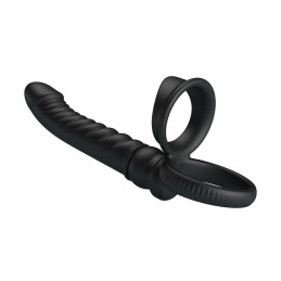 Pretty Love - Merritt Anal Vibrator With Ring, Black - ANAL PLAY
