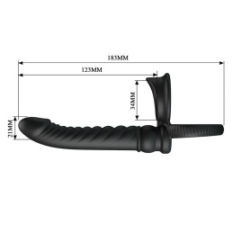 Pretty Love - Merritt Anal Vibrator With Ring, Black - ANAL PLAY
