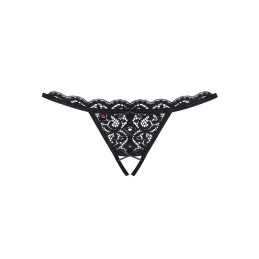 Obsessive - 831-THC Crotchless Lace Thong Black S/M - Lingerie