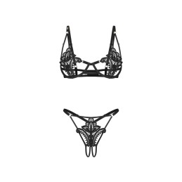 Obsessive - Luise Sublim Kaheosaline Avatud Komplekt Must L/XL
