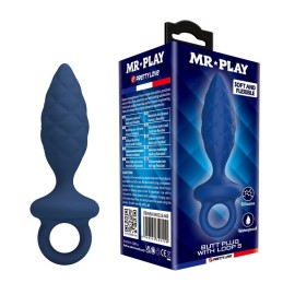Mr Play - Richard Tekstuuriga Anaaltapp Eemaldusrõngaga Sinine S