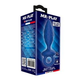 Mr Play - Richard Tekstuuriga Anaaltapp Eemaldusrõngaga Sinine S - Anaal Lelud