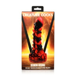 Creature Cocks - Demon Rising Чешуйчатый Силиконовый Дилдо-Дракон 20 см - Фантазийные Дилдо