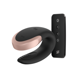 Satisfyer - Double Love Luksuslik Paarivibraator Must - Paarivibraatorid