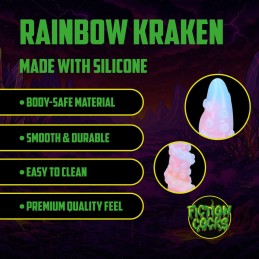 Fiction Cocks - Rainbow Kraken Silikoonist Fantaasiadildo ja Anaaltapp 17,5 cm - Anaal Lelud
