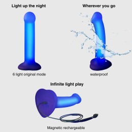 Strap-On-Me - Helendav LED Painduv Dildo Lilla M Suurus - Dildod