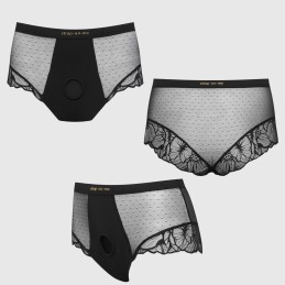 Strap-On-Me - Divine Black Harness Briefs S - Strap-On