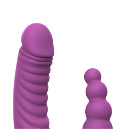 Teazers - Double Vibrator with Suction Cup and Remote Purple - Vibrators