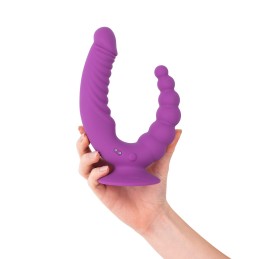 Teazers - Double Vibrator with Suction Cup and Remote Purple - Vibrators
