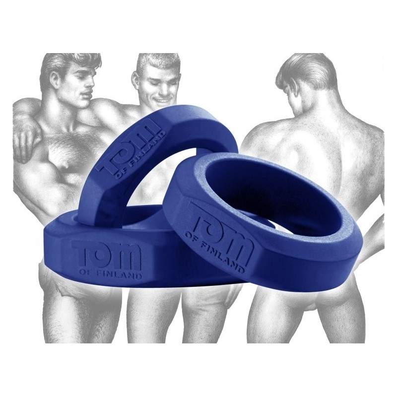 TOM OF FINLAND TOOLS - 3 PIECE COCK NUTS BLUE