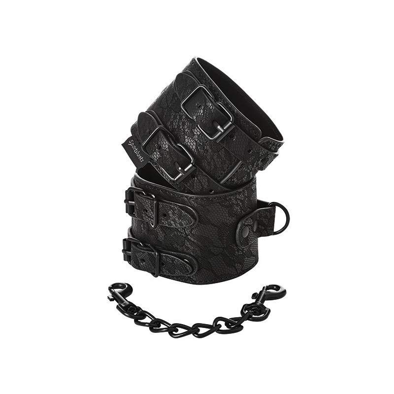 SPORTSHEETS - SINCERELY LACE DOUBLE STRAP HANDCUFFS SPORTSHEETS - SINCERELY LACE DOUBLE STRAP HANDCUFFS