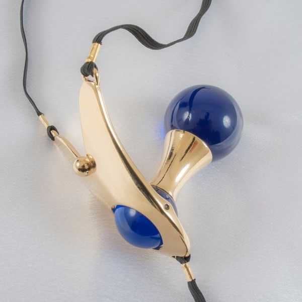 SYLVIE MONTHULE INTIMATE ECSTASY PENETRATING GOLD G STRING BLUE ORB IN GOLD