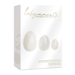 LA GEMMES - YONI EGG SET CLEAR QUARTZ (L-M-S)