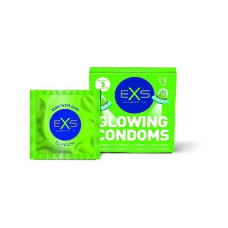EXS GLOW CONDOMS 3 PACK EXS GLOW CONDOMS 3 PACK