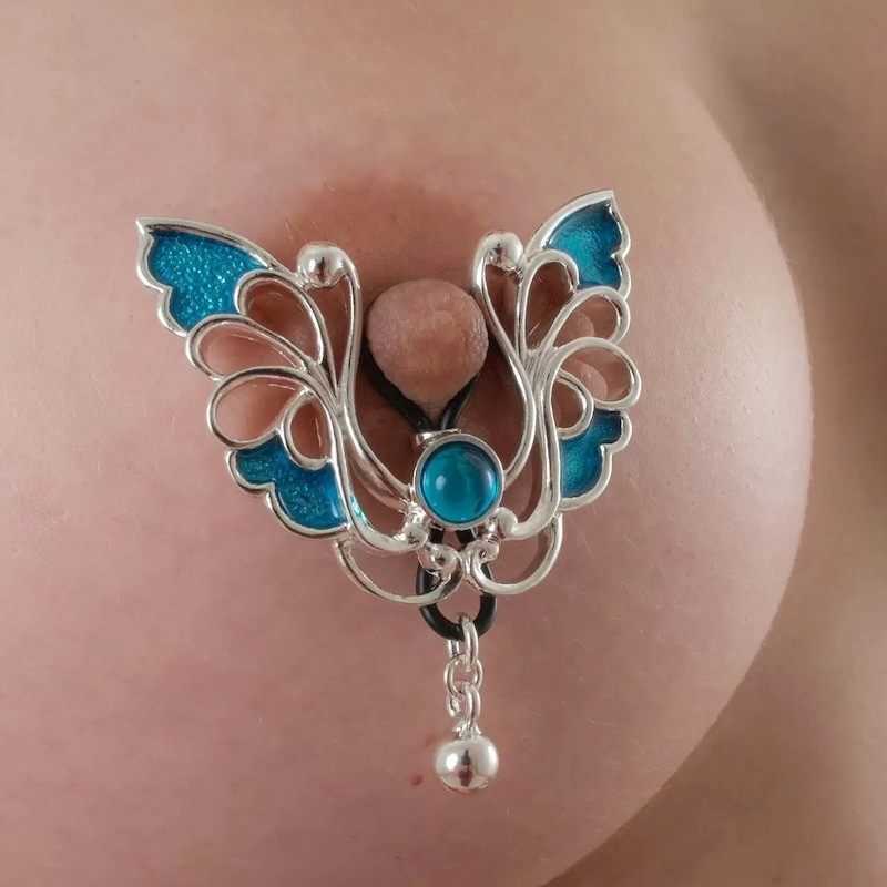 SILVER BUTTERFLY NIPPLE RING JEWELRY