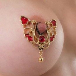 GOLD BUTTERFLY NON-PIERCING NIPPLE RING JEWELRY