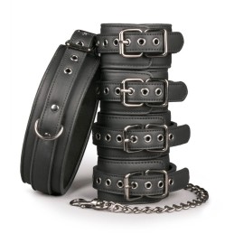 EASYTOYS - FETISH SET WITH COLLAR, ANKLE- AND WRIST CUFFS