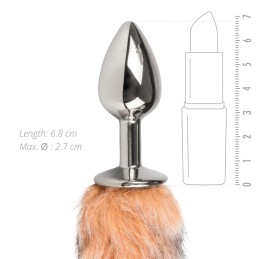 FOX TAIL 27CM PLUG - METAL BUTT PLUG WITH SOFT FUR TAIL