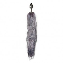 Buy SILVER FOX TAIL 42CM PLUG - METAL BUTT PLUG WITH FUR TAIL with the best price