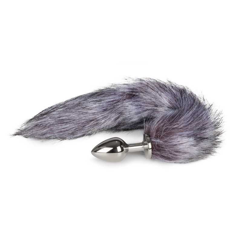 Buy SILVER FOX TAIL 42CM PLUG - METAL BUTT PLUG WITH FUR TAIL with the best price