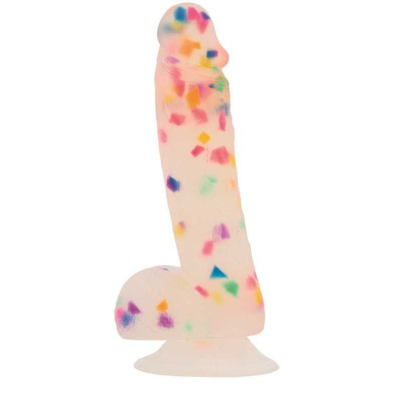 ADDICTION - PARTY MARTY DILDO 19CM FROST AND CONFETTI|DILDOS