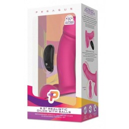 Pegasus – Puldiga 16,5 cm Roosa Realistlik Dildo Strapon-Komplekt Rakmetega