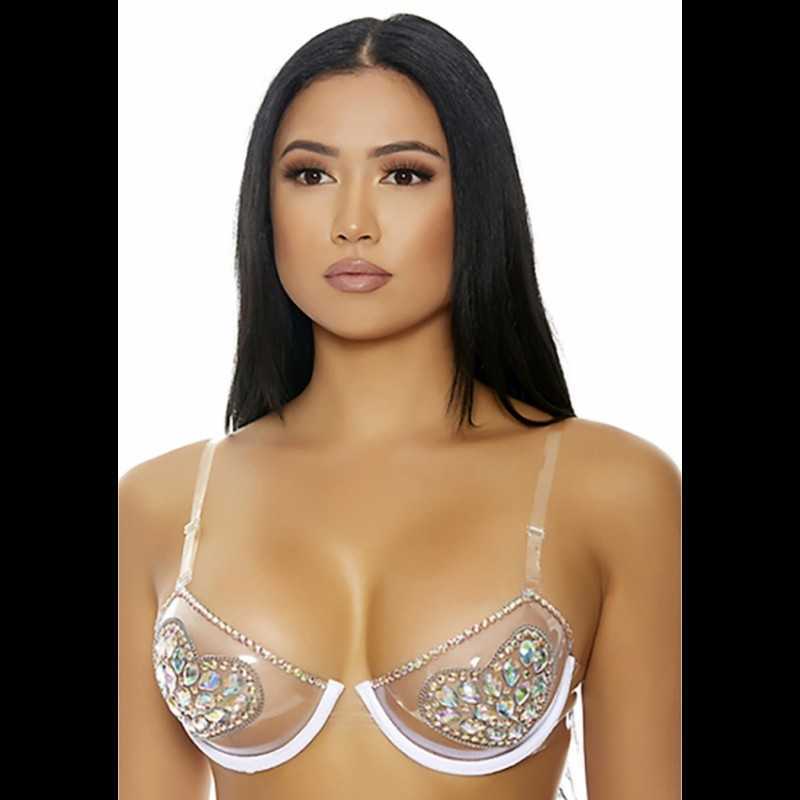 Buy FORPLAY - CLEAR ME OUT RHINESTONE BRA OS with the best price