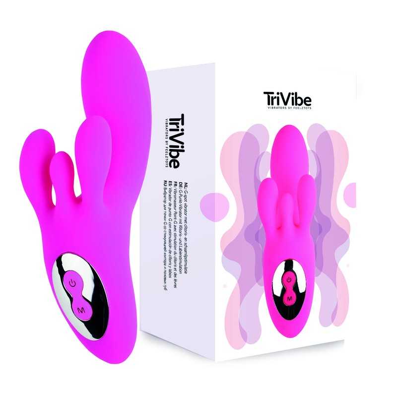 Buy FEELZTOYS - TRIVIBE G-SPOT VIBRATOR WITH CLITORAL & LABIA STIMULATION PINK with the best price