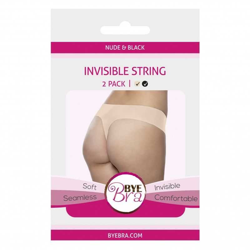 Buy Bye Bra - Invisible Thong (Nude & Black 2-Pack) S with the best price