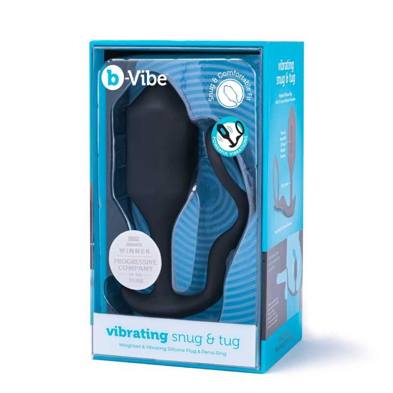 b-Vibe Snug & Tug Weighted Silicone Butt Plug & Penis-Ring