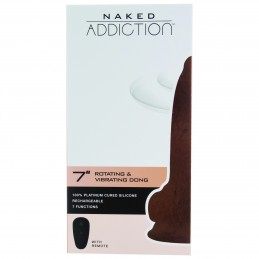 Naked Addiction - Вращающийся и Вибрирующий Фаллоимитатор на Присоске с Дистанционным Управлением 19cm Vanilla|ДИЛДО