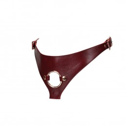Buy Wine Red Deluxe Leather Strap On Harness with the best price