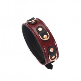 Buy Wine Red Leather Collar with Leash with the best price