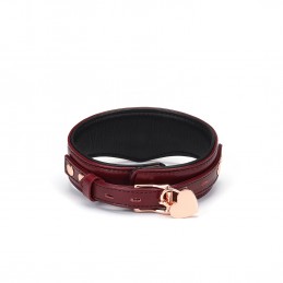 Buy Wine Red Deluxe Curved Collar with Chain Leash and Lock with the best price