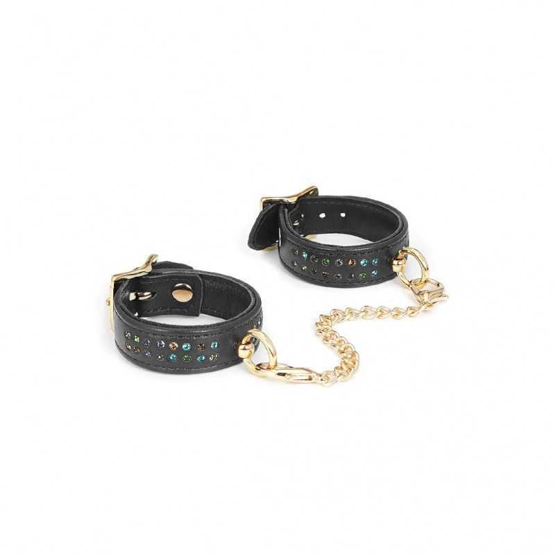 Buy Shining Girl - Handcrafted Leather Handcuffs with Rhinestones with the best price