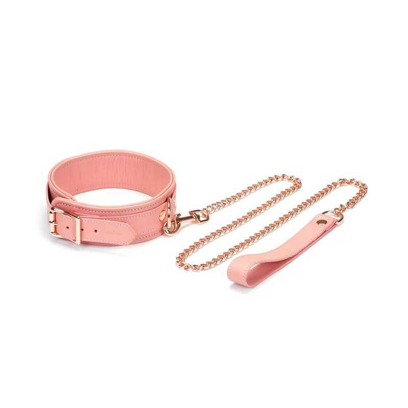 Buy Pink Dream Leather Collar with Leash with the best price