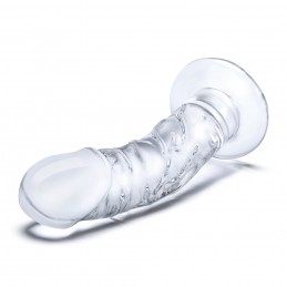 Glas - Curved Realistic Glass Dildo With Veins|DILDOD