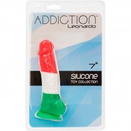Addiction - Leonardo 18 cm Red/White/Green|ДИЛДО
