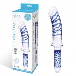 Glas - Realistic Double Ended Glass Dildo with Handle|DILDOD
