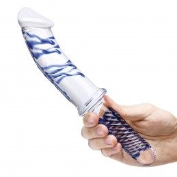Glas - Realistic Double Ended Glass Dildo with Handle|DILDOS