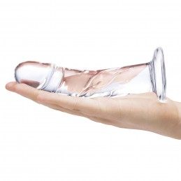 Glas - Curved Realistic Glass Dildo With Veins|DILDOS