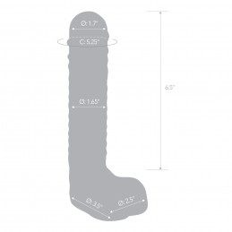 Glas - Realistic Ribbed Glass G-Spot Dildo with Balls|DILDOD