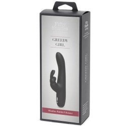 FIFTY SHADES OF GREY - GREEDY GIRL RECHARGEABLE SLIMLINE RABBIT VIBRATOR