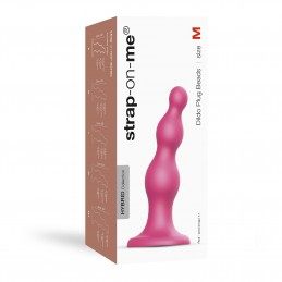 Buy Strap-On-Me - Dildo Plug Beads Metallic Raspberry Pink M with the best price