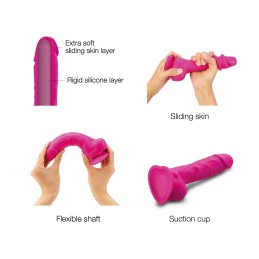 Strap-On-Me - Sliding Skin Realistic Dildo Fuchsia