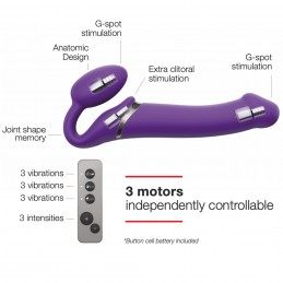 Strap-On-Me - Vibrating Bendable Strap-On L Purple|VIBRAATORID